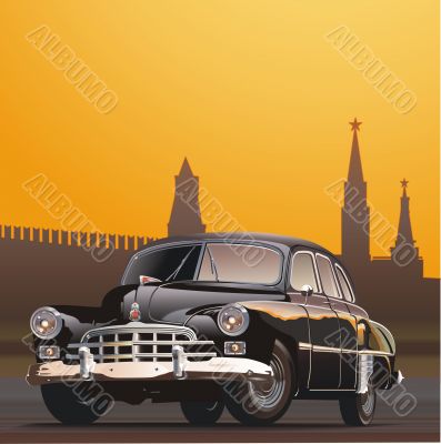 Vector illustration retro limousine