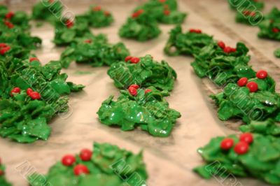 Holly Wreath Cookies