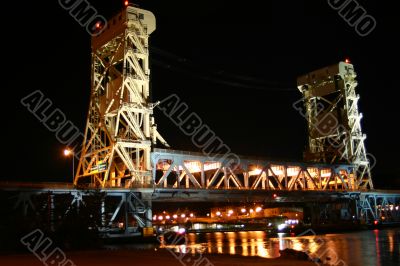 Houghton-Hancock Bridge at Night