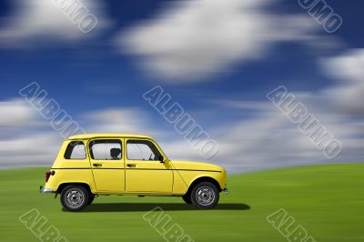 Yellow classic car