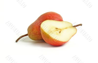 Pear and half of pear