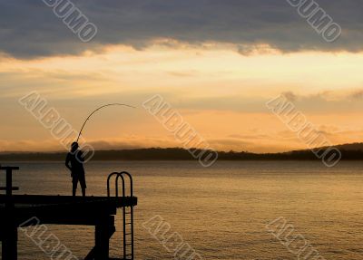 fishing sunset