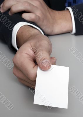 Presenting a blank business card