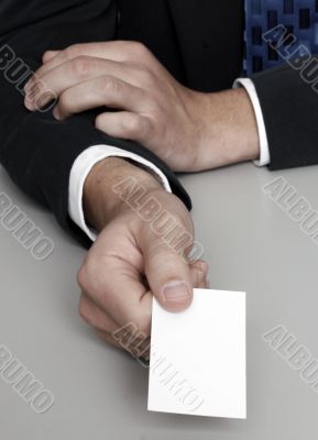 Presenting a blank business card