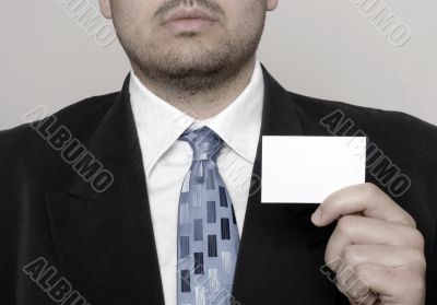 Presenting a blank business card