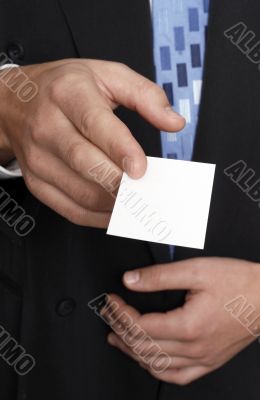 Presenting a blank business card