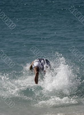 playing at the whitehaven beach