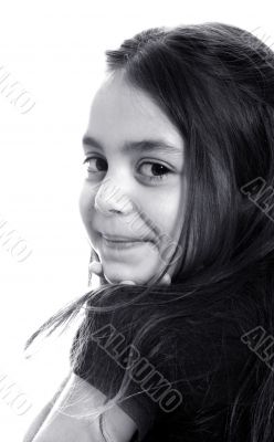 Young girl smiling at camera