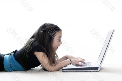 Young girl in front of a laptop