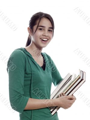 girl carrying books