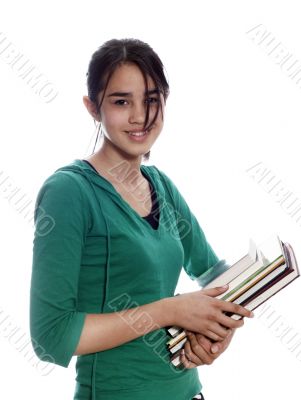 girl carrying books