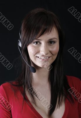 girl using headset