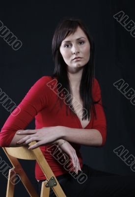 Elegant girl in red top