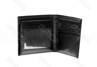  empty black leather wallet