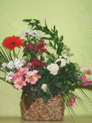 basket with flowers