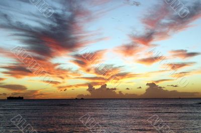 Clouds at Sunset on Beach