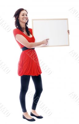 Girl with whiteboard