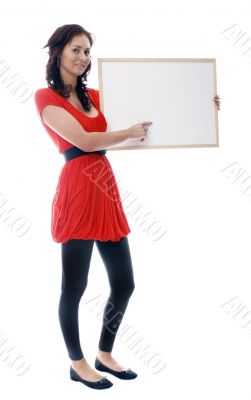 Girl with whiteboard