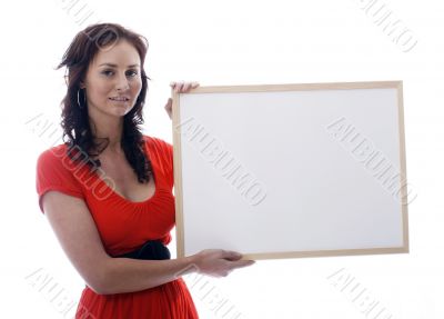 Girl with whiteboard