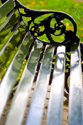 Black empty bench