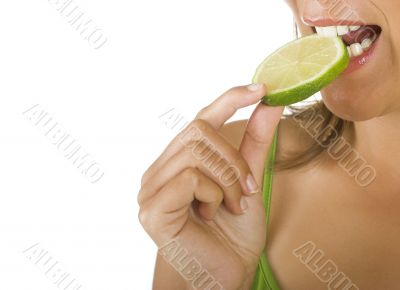 Eating a lime