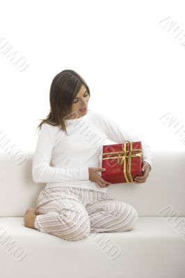 Happy woman with gifts