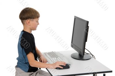 Boy on His Computer