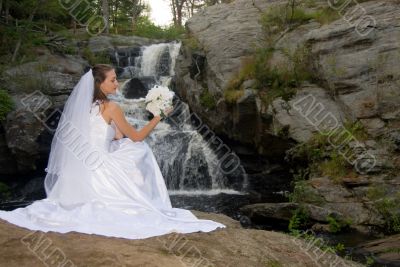 Bride at Waterfall