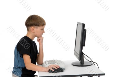 Boy on His Computer