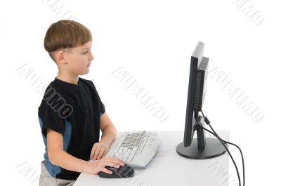 Boy on His Computer