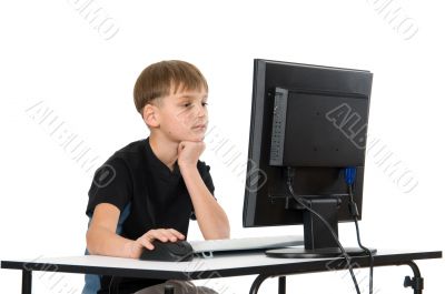 Boy on His Computer