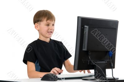 Boy on His Computer