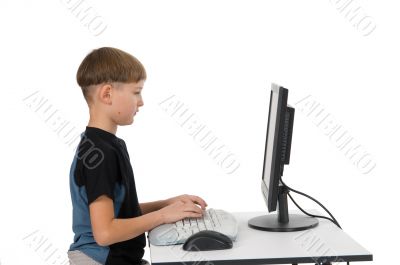 Boy on His Computer