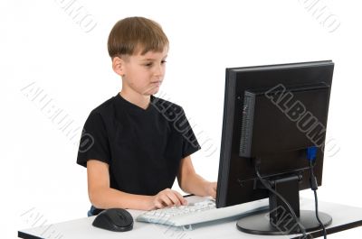 Boy on His Computer