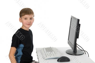 Boy on His Computer