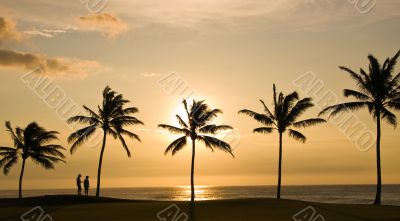 Couple looking at Sunset