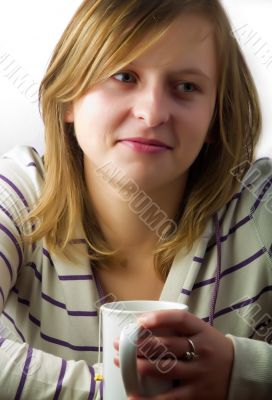 Girl drinking coffee