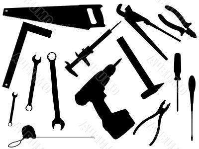 Set of working tools