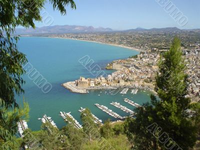 Elevated view of Castellammare del Golfo