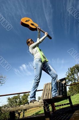 Woman with a guitar