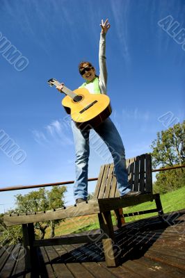 Woman with a guitar