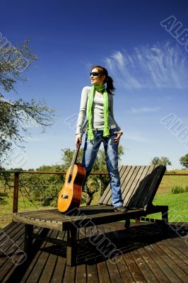 Woman with a guitar