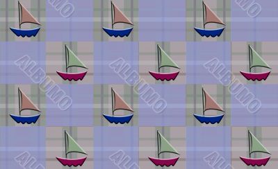 Sailboat checkered Plaid