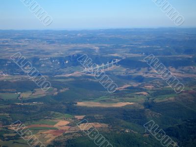 Aerial shoot of the Bridge of Millau