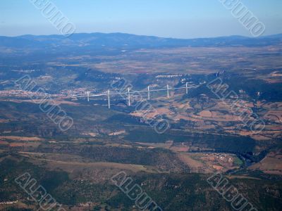 Aerial shoot of the Bridge of Millau