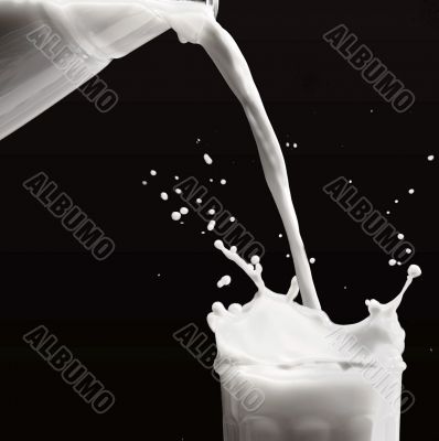 Pouring milk