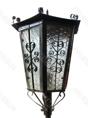 Old city Street lantern lamp isolated over white background