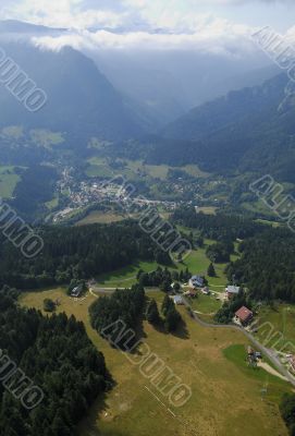 Aerial view of Chartreuse valley