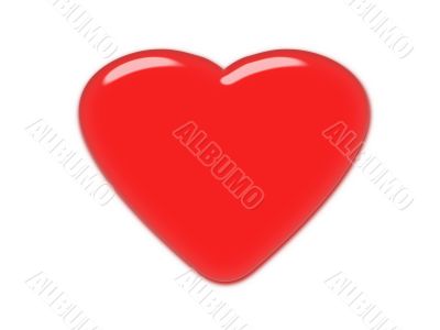 Red Heart, glass effect, classical love symbol