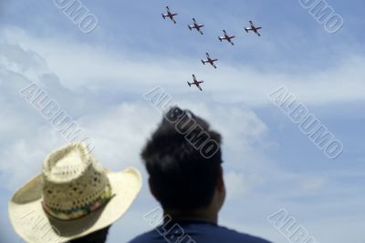 Airshow team flying demonstration